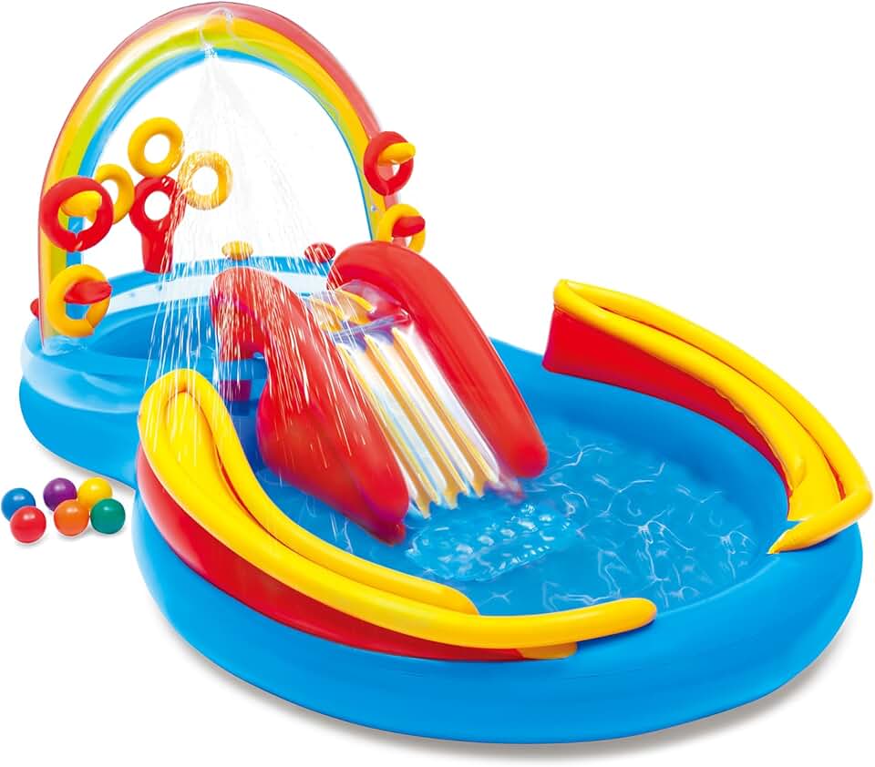 karaca-alisveris - Rainbow Ring Play Centre - 297x193x135 cm - piscine gonflable, multicolore