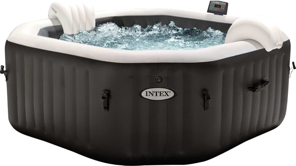 karaca-alisveris Pure SPA Octagon - 201x71 cm - 4 pers, eau salée, 795 l, noir - 28458