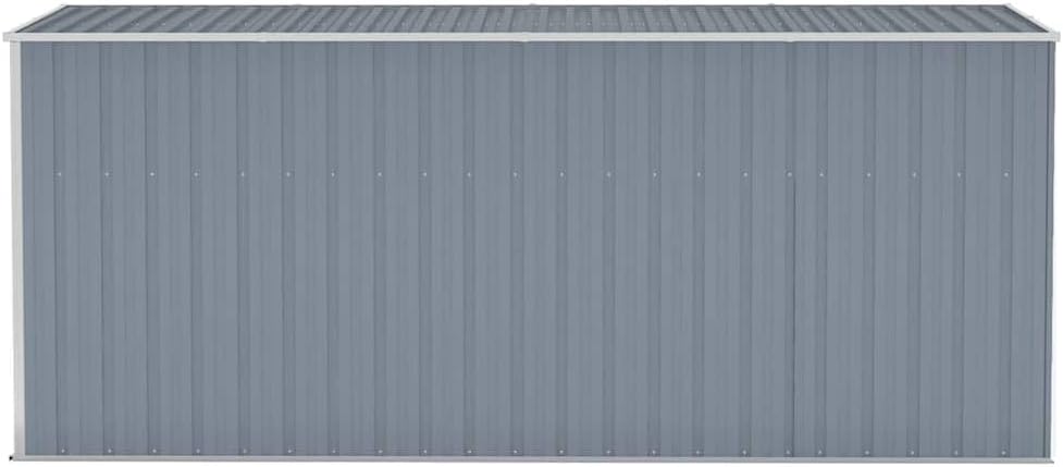 karaca-alisveris Abri de Jardin Mural Gris 118x382x178 cm Acier galvanisé, Maison & Jardin, Pelouses & Jardins, Vie en extérieur, Structures extérieures, Cabanes & abris de Jardin, Gris, (Poids 47.9KG)
