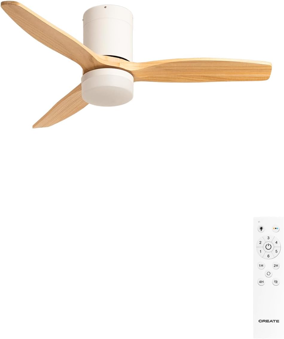 CREATE - Windcalm - Ø112cm, 40W, éclairage 3 températures, silencieux, télécommande, été-hiver, S/Ventilateur