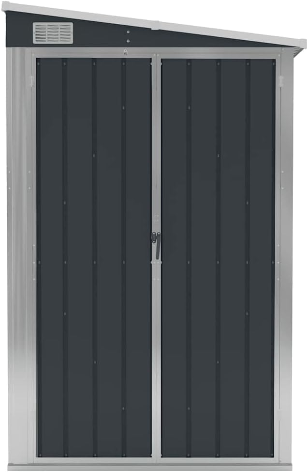 karaca-alisveris Remise de Jardin Murale Anthracite 118x100x178 cm Acier,Structures extérieures, Cabanes & abris de Jardin,316219