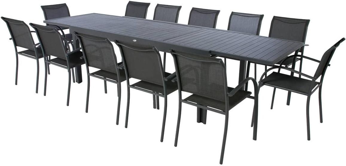 karaca-alisveris - Piazza - 230/340x100 cm - table extensible 12 places, aluminium antirouille