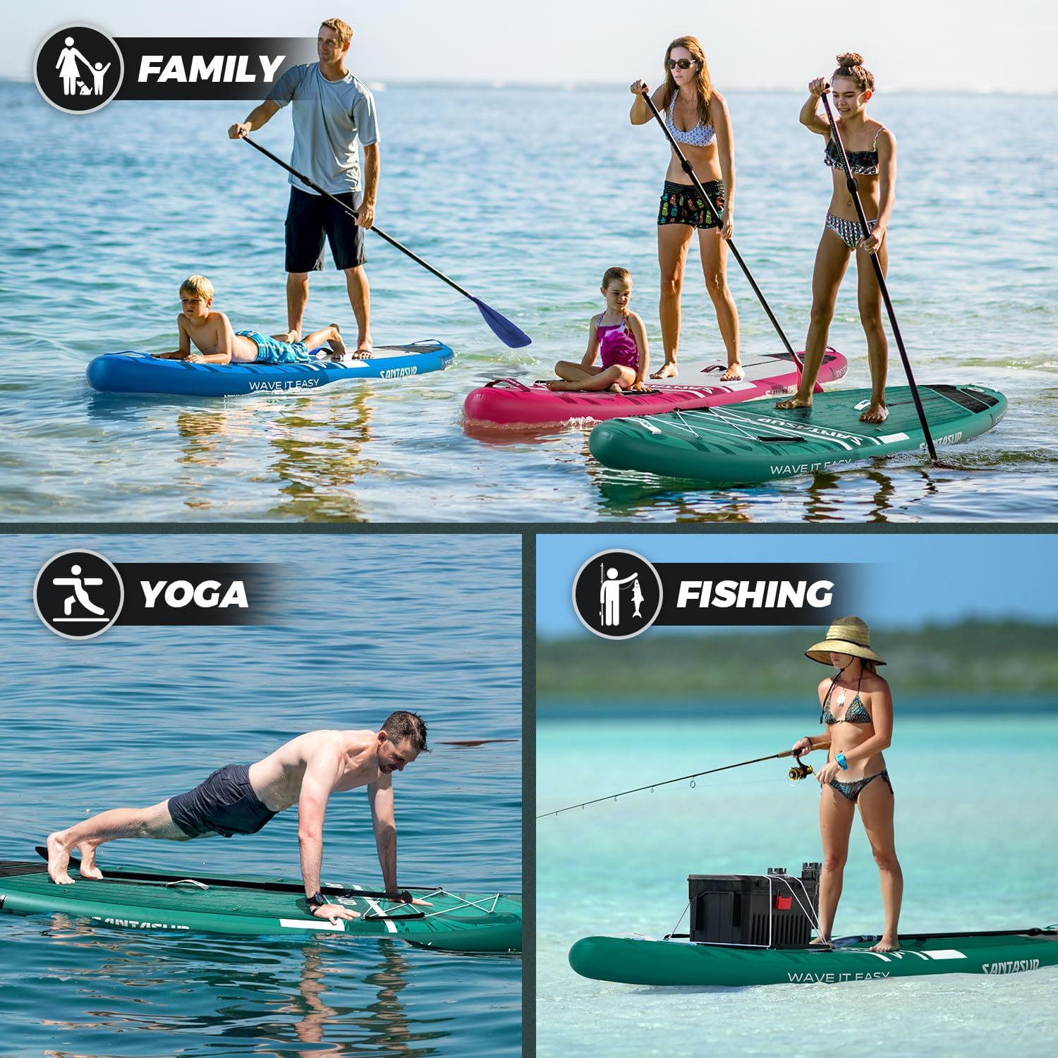 Stand Up Paddle Gonflable - EVA antidérapant - 10'6