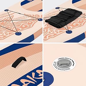 karaca-alisveris Planche stand up paddling abricot Makani 320x80x15 cm SUP gonflable Planche paddle surf