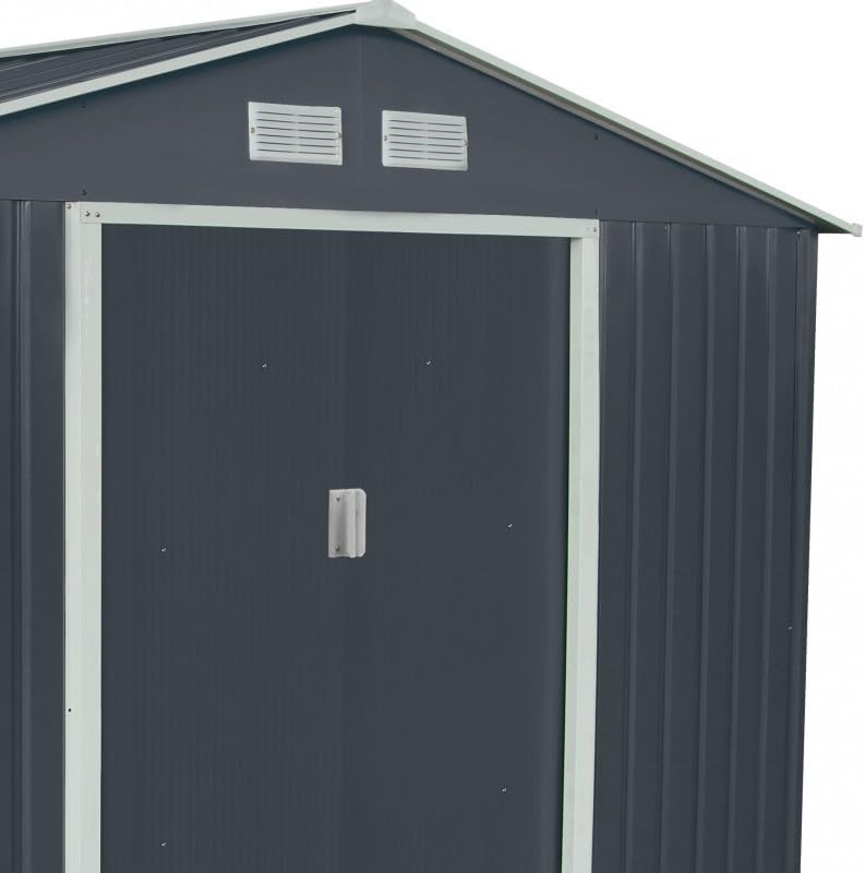 Abri de jardin acier galvanisé 15,16m², kit ancrage INOX