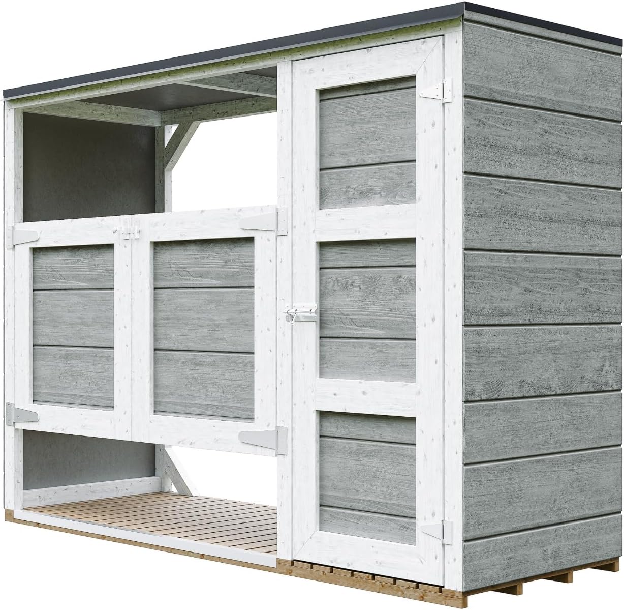 Abri de Jardin pour poubelles, Cache Poubelle extérieur 2x240L – Coffre de Rangement Exterieur, Armoire de Jardin, cabane de Jardin Exterieur – karaca-alisveris M981A-TUNDRA Grey