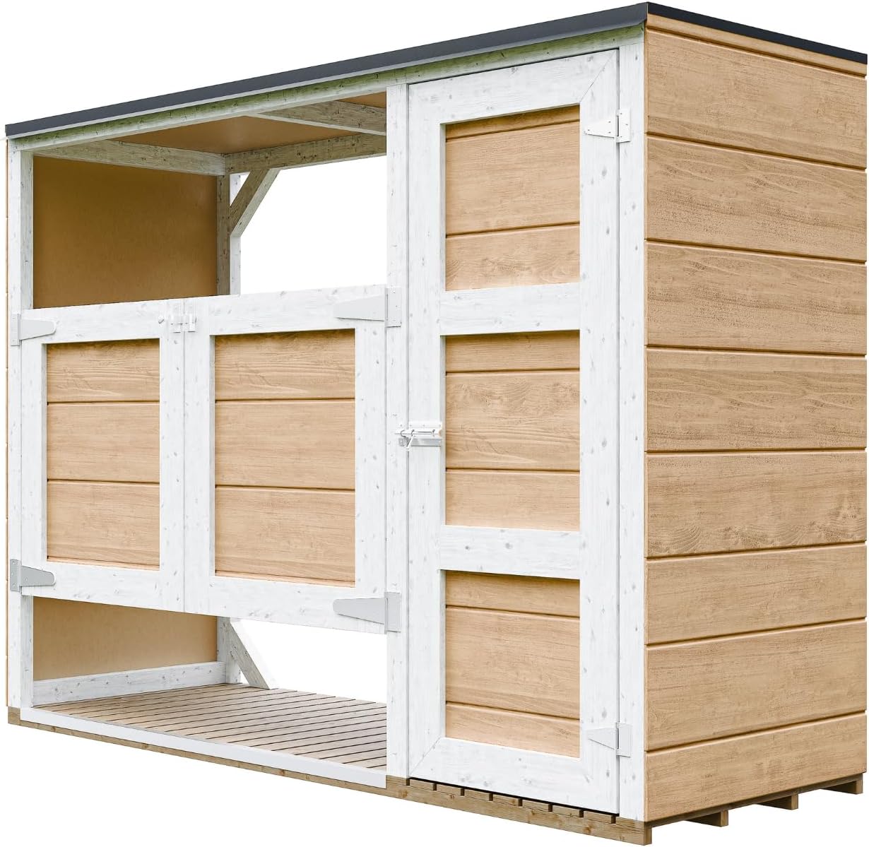 Abri de Jardin pour poubelles, Cache Poubelle extérieur 2x240L – Coffre de Rangement Exterieur, Armoire de Jardin, cabane de Jardin Exterieur – karaca-alisveris M981A-HARVEST Honey