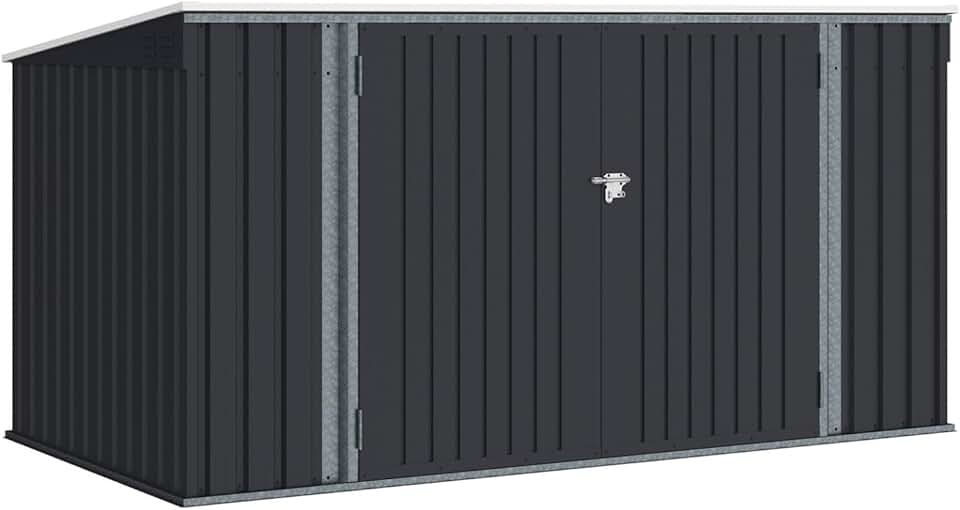 karaca-alisveris - Abri de jardin XXL métal gris anthracite, verrouillable, multi-rangement, 340x382x180 cm