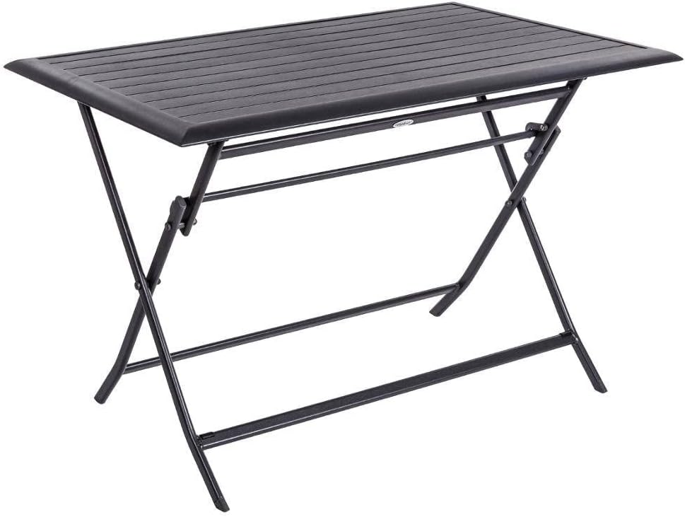 karaca-alisveris - Azua - table pliante 4 places, alu époxy gris graphite