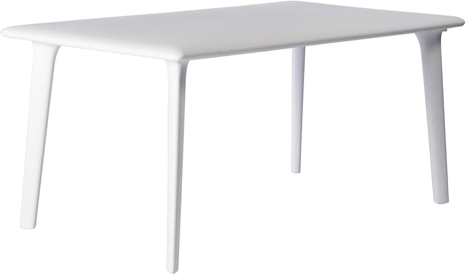 karaca-alisveris - Dessa - Table de jardin rectangulaire 160x90 cm blanche