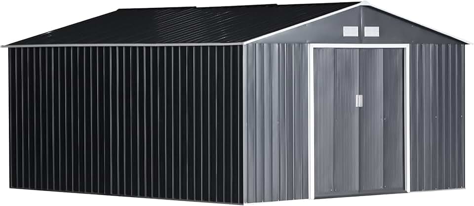 karaca-alisveris - abri de jardin acier 340x386x200 cm - 20m³, gris charbon