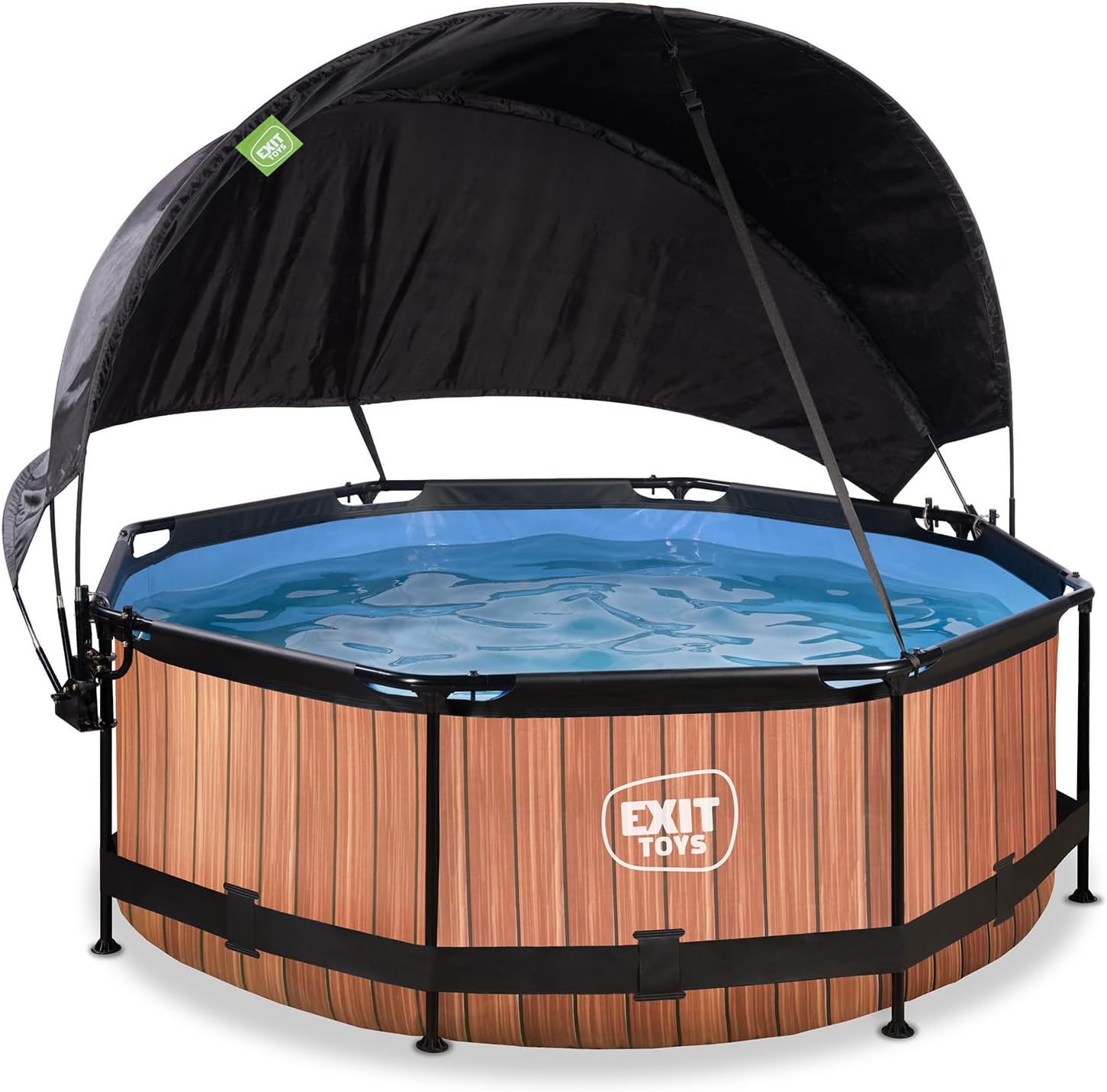 karaca-alisveris Piscine Lime avec Voile d'Ombrage - ø244x76cm - Piscine Hors Sol Ronde avec Pompe Filtrante à Cartouche - Protection Optimale Contre Les Rayons UV - Entrée Basse - Design Unique - Vert