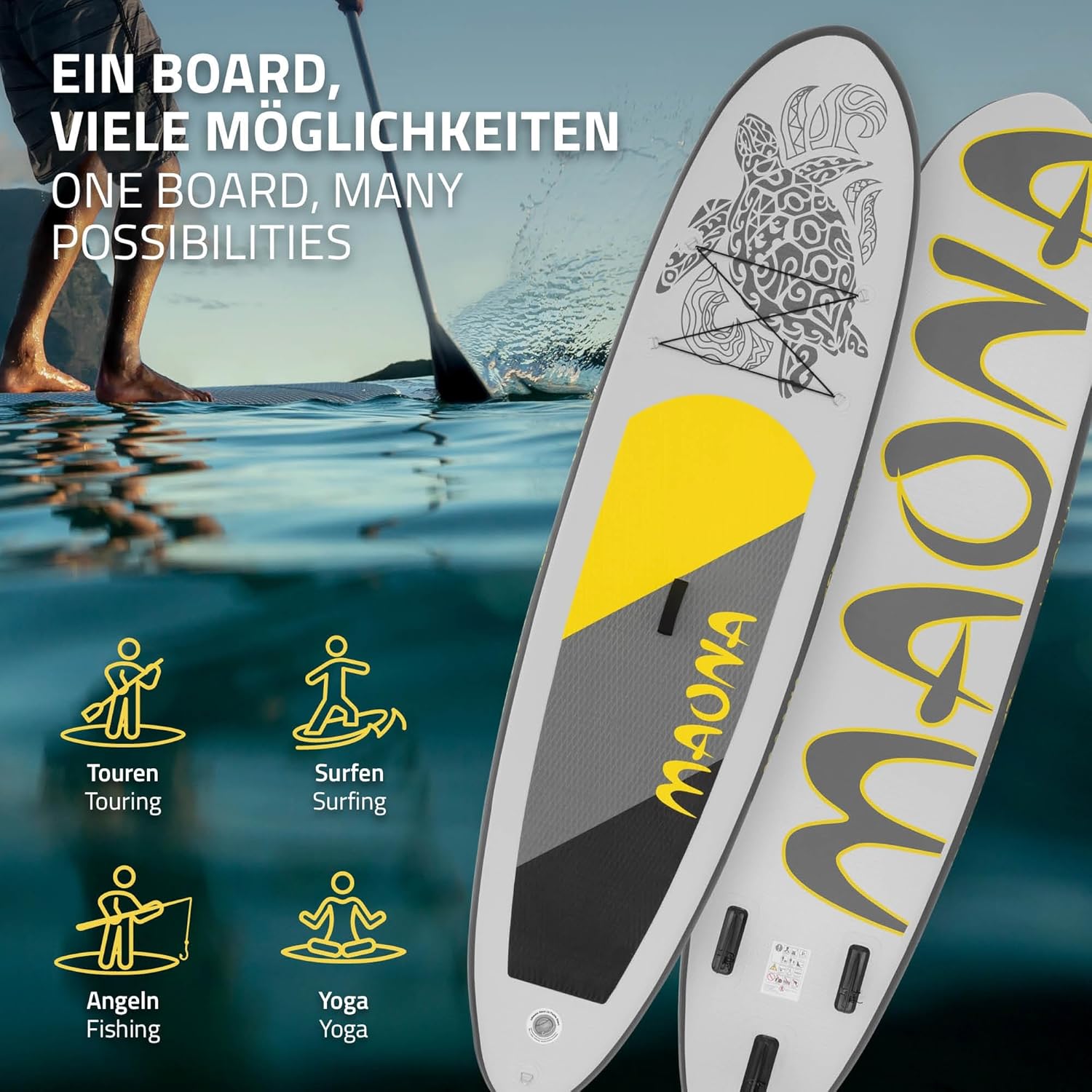 karaca-alisveris - SUP gonflable série Stand Up - 305/308/320/380 cm - PVC, 120/150 kg, 10/15 cm d'épaisseur
