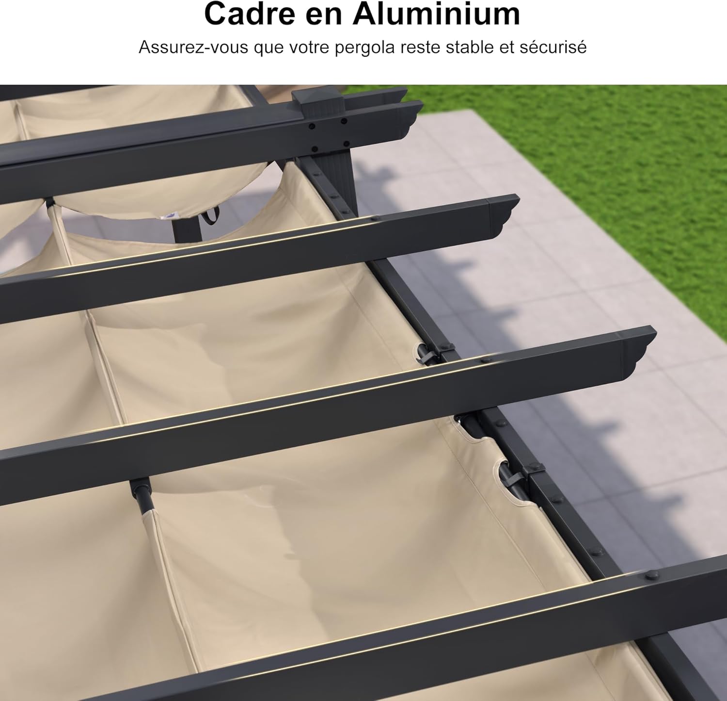 karaca-alisveris - Pergola aluminium 5,5x3m toit coulissant extérieur