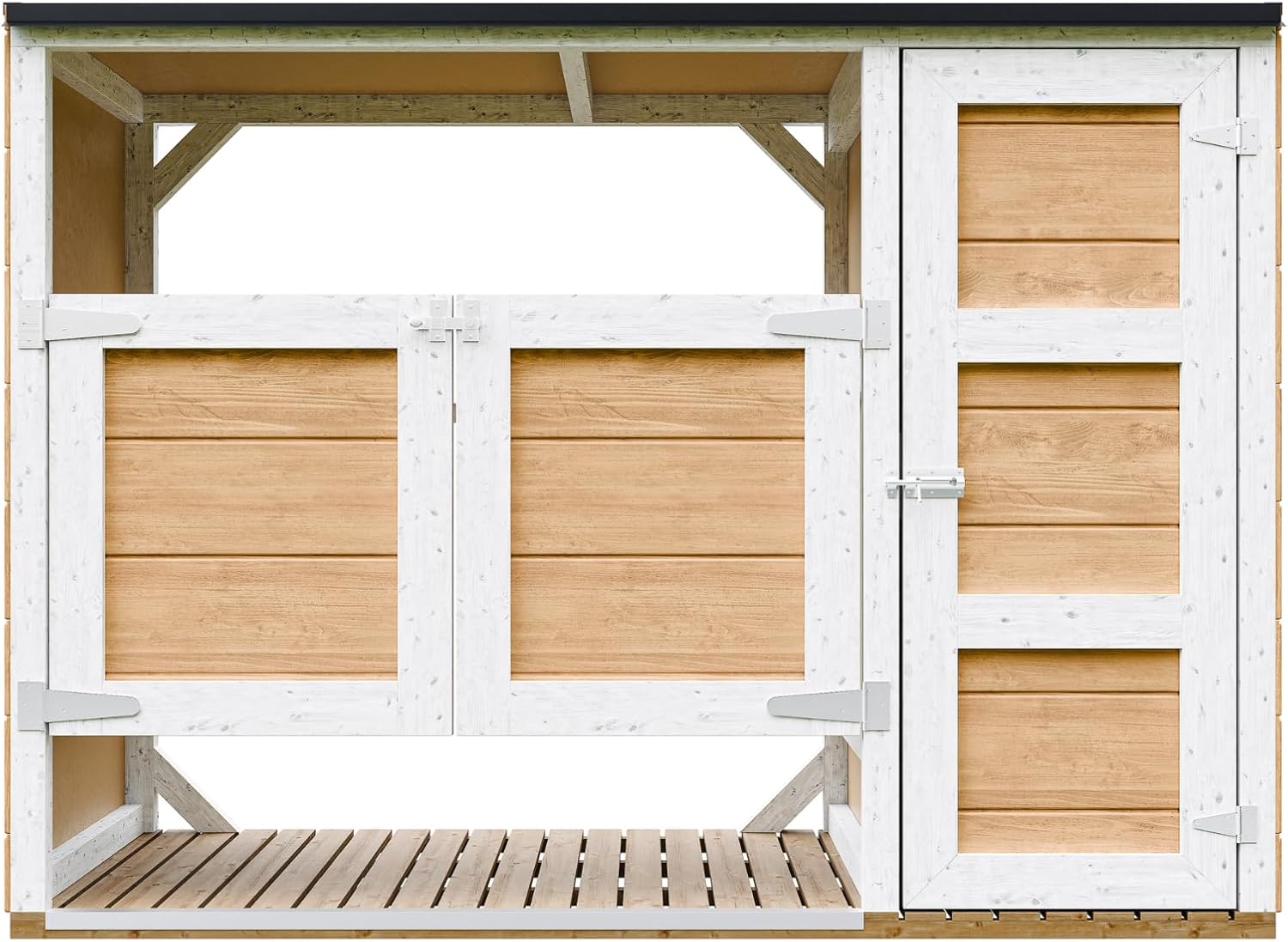 Abri de Jardin pour poubelles, Cache Poubelle extérieur 2x240L – Coffre de Rangement Exterieur, Armoire de Jardin, cabane de Jardin Exterieur – karaca-alisveris M981A-HARVEST Honey