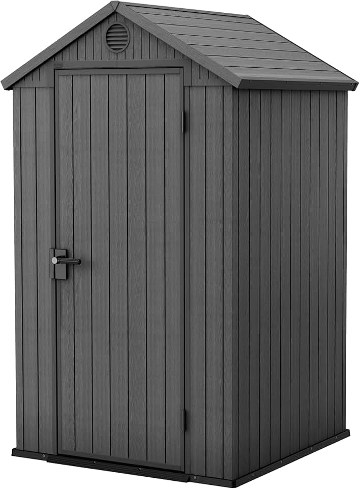 karaca-alisveris Abri de Jardin Résine karaca-alisveris 4X4-125 X 184 X 205 cm - Compact, Durable et Résistant aux Intempéries - Couleur Gris Moderne