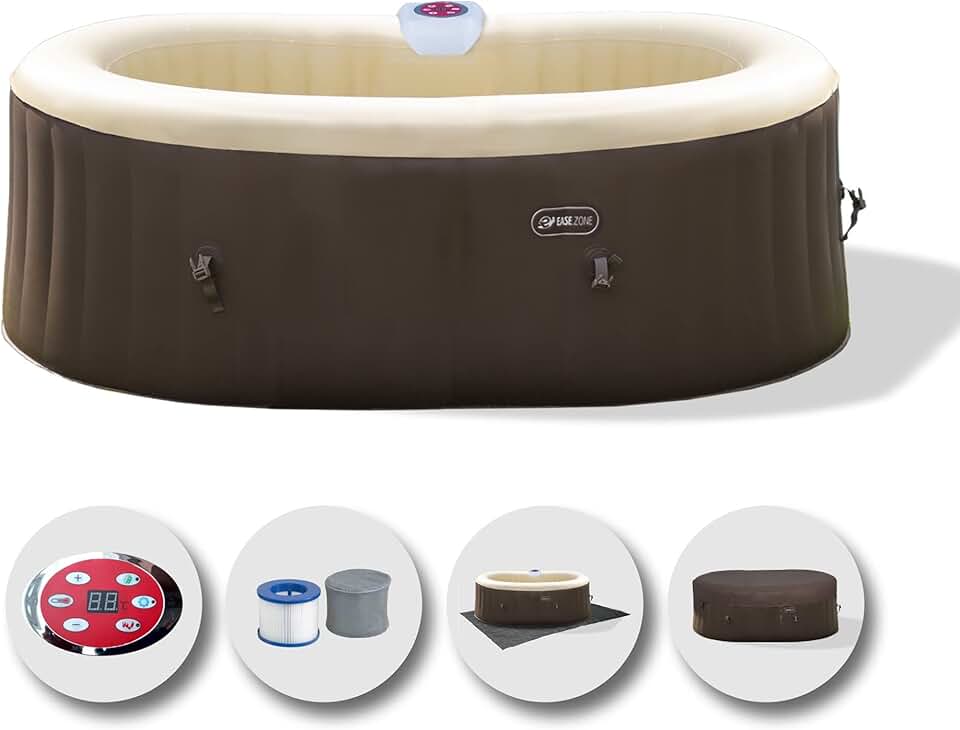 karaca-alisveris - Bain à remous Ovale - 190x120x65 cm - Pompe 30 W, 550 L