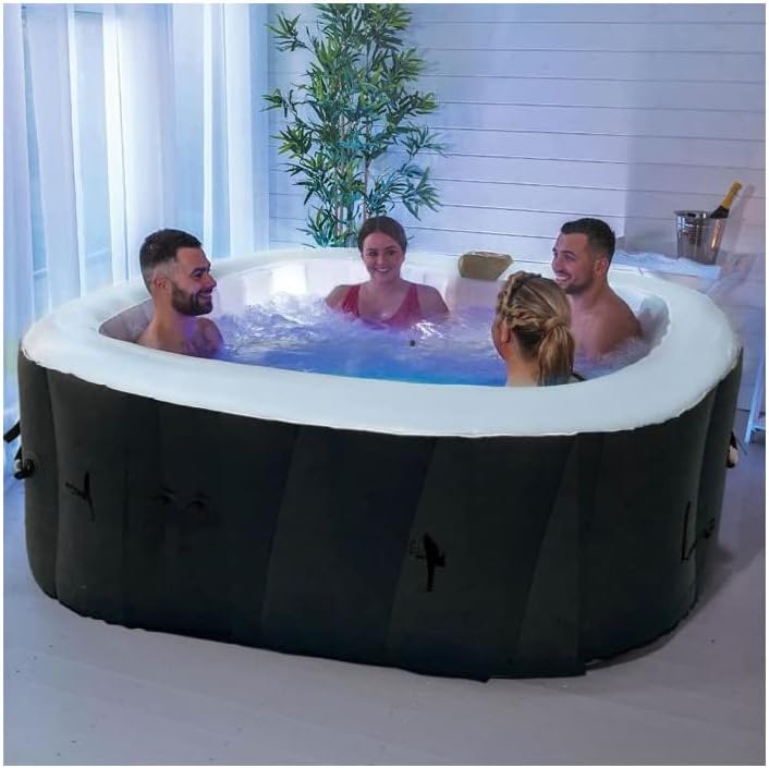 SUN SPA Spa gonflable carré laminé 4 personnes - 1,57 x 0,67 m