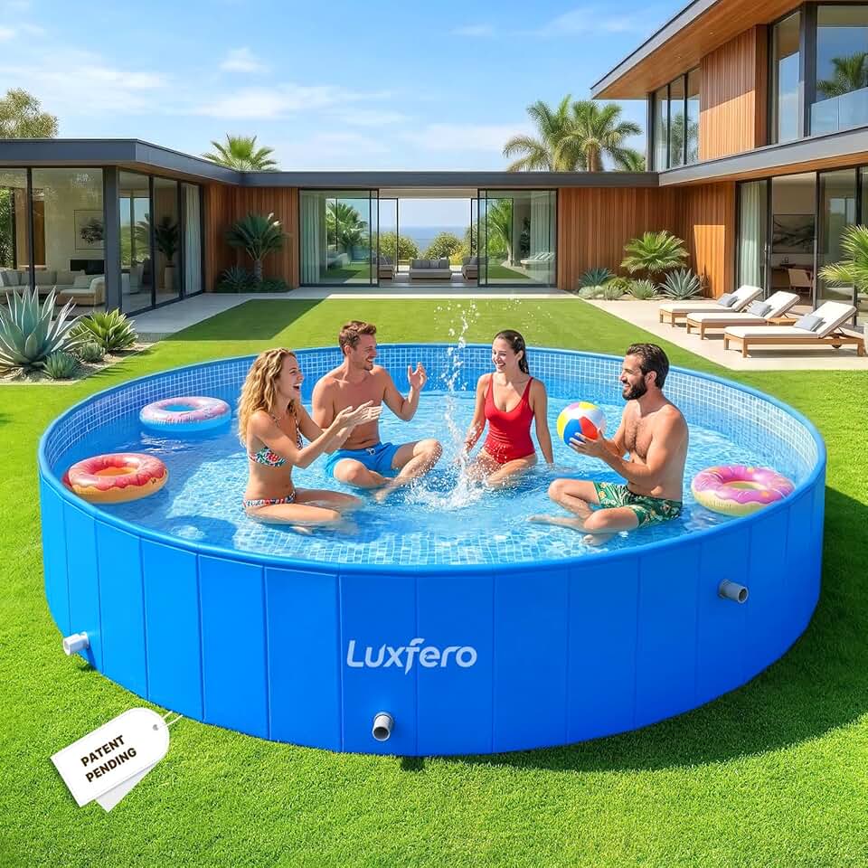 karaca-alisveris - Piscine tubulaire ronde - 228x228x50 cm - cadre métal robuste, pliable