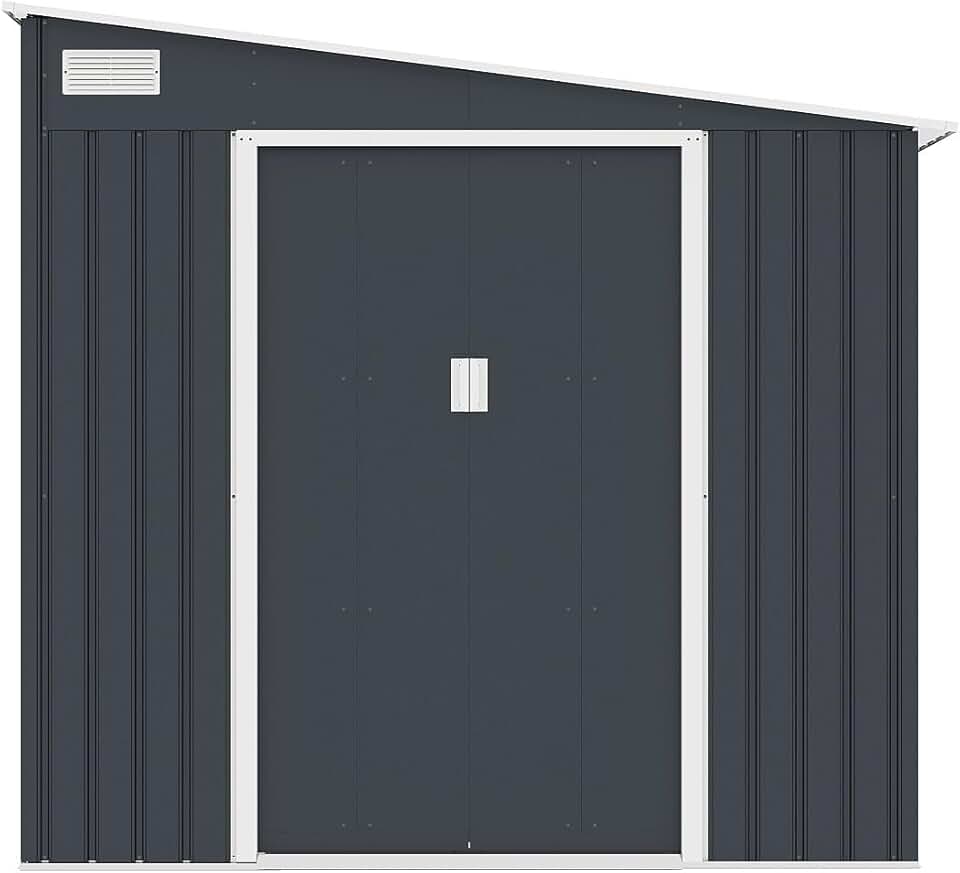 karaca-alisveris - abri de jardin métal adossé 5,49 m² acier anthracite DAUSTIN