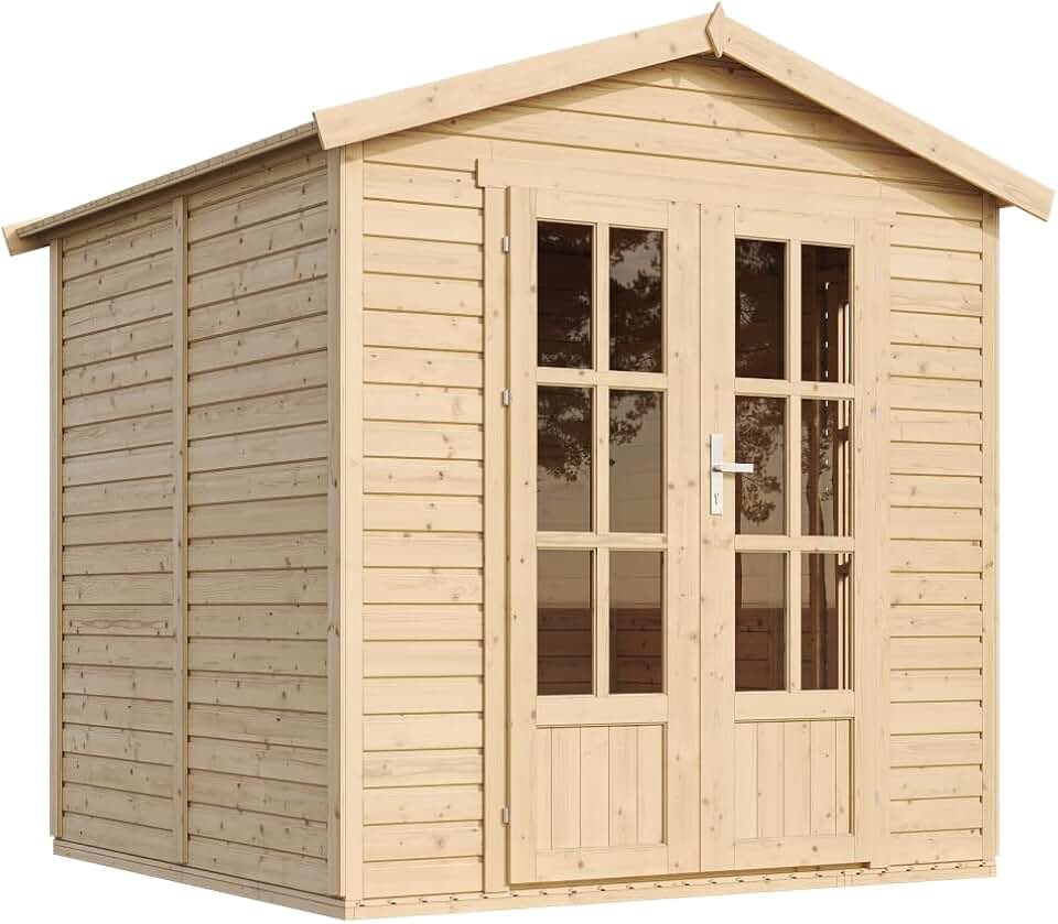 karaca-alisveris - cabane de jardin bois 233x222x233 cm, plancher, verrou, M351FB