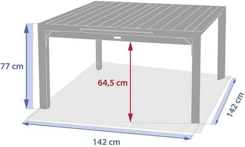karaca-alisveris - Evasion - table extensible 10 places - alu et effet bois