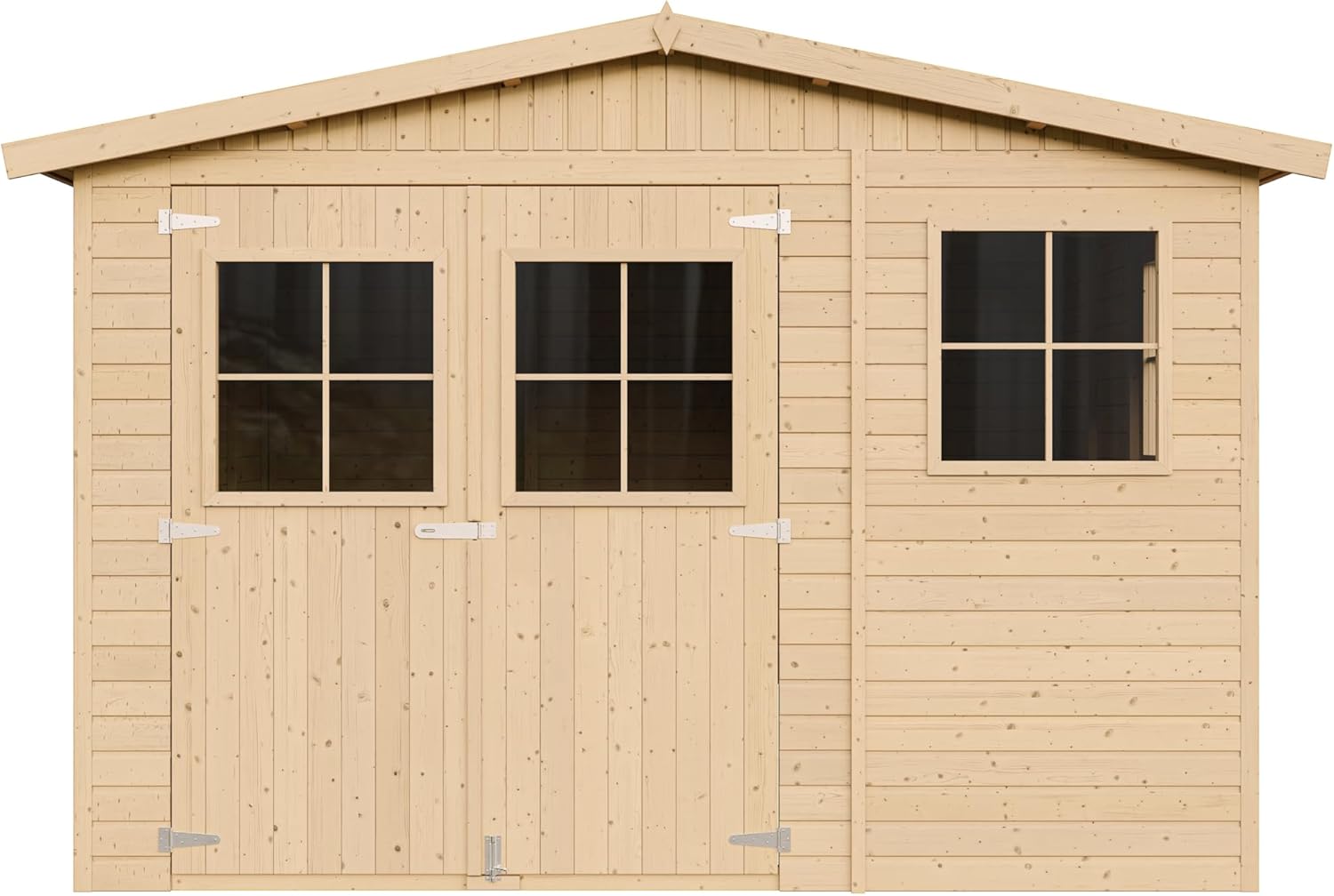 ABRI de Jardin en Bois Exterieur avec Les PLANCHERS IMPRÉGNÉ - en Pin/épicéa- H226x324x416 cm/12 m²- Construction de Panneaux- Rangement pour vélos, Remise à Outils- karaca-alisveris M336+M336G