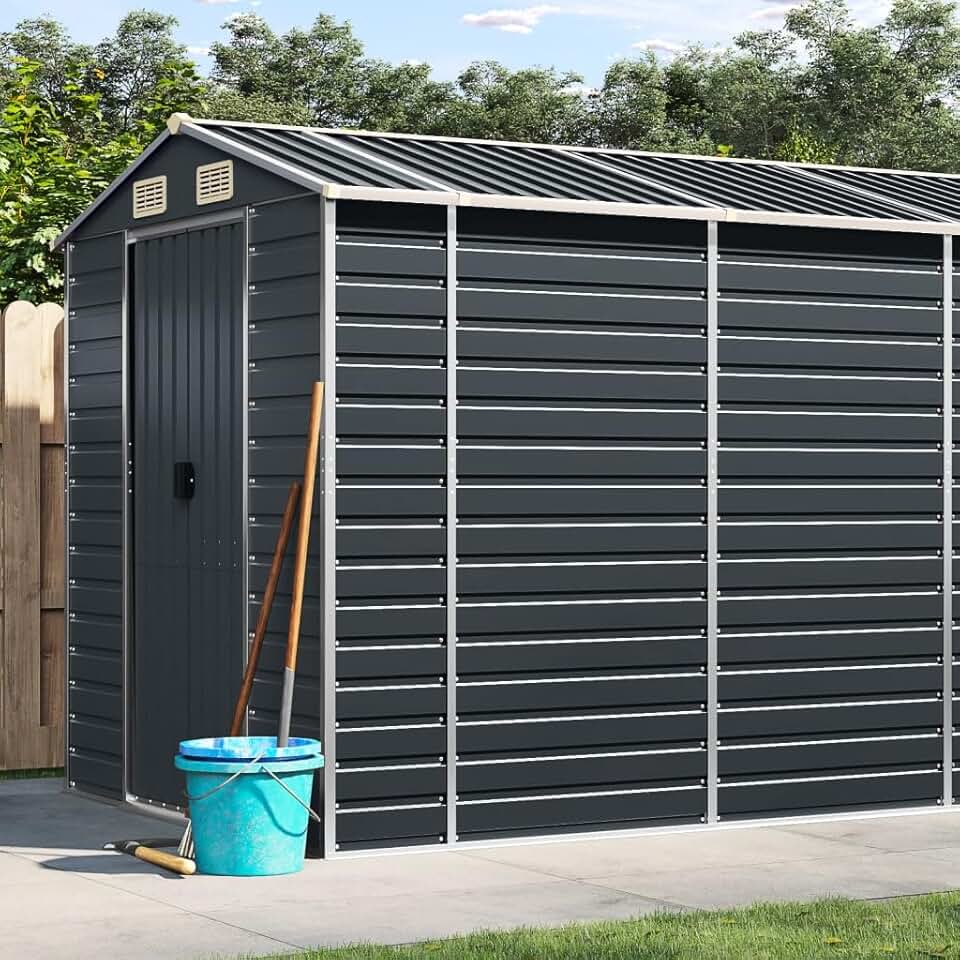 karaca-alisveris Abri de Jardin Anthracite 191x640x198 cm Acier galvanisé,Abris De Jardin,Abri De Stockage pour Jardin,Abri D'Outils De Jardin