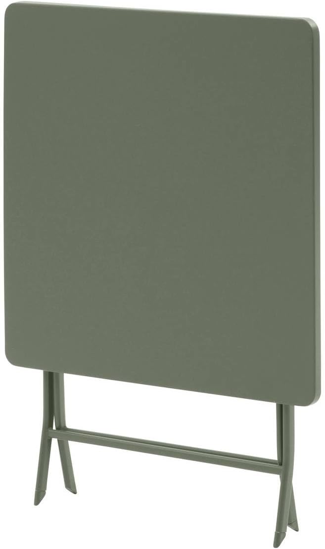 karaca-alisveris - Greensboro carrée 2 places - acier vert antirouille - table pliante jardin