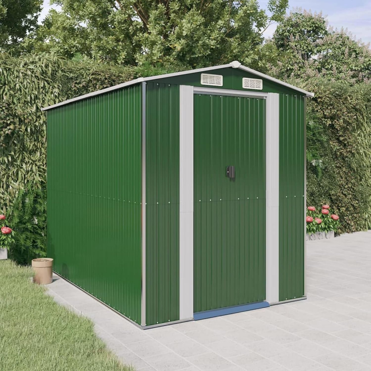 Abri de jardin en acier galvanisé vert 192 x 274 x 223 cm Abri de jardin extérieur pour rangement d'outils