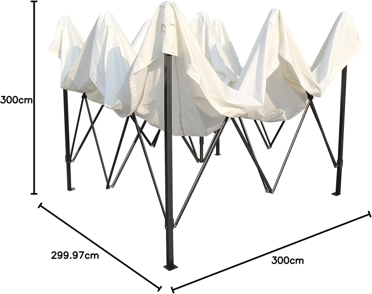 karaca-alisveris - Tonnelle pliante série premium - 3x3m - étanche, parois latérales, accessoires, haute qualité