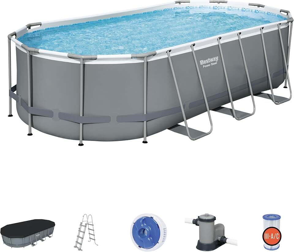 karaca-alisveris - Power Steel - 549x274x122cm - Piscine hors sol avec accessoires