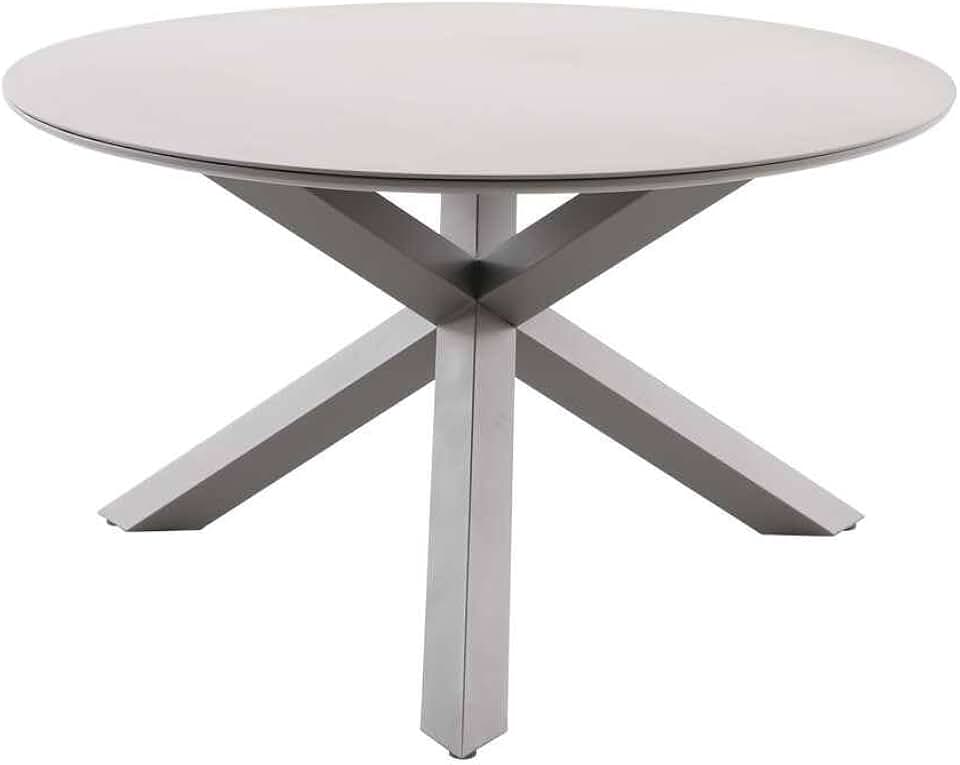 karaca-alisveris - Table de jardin Oryon - 130cm ronde - 6 places, coloris café