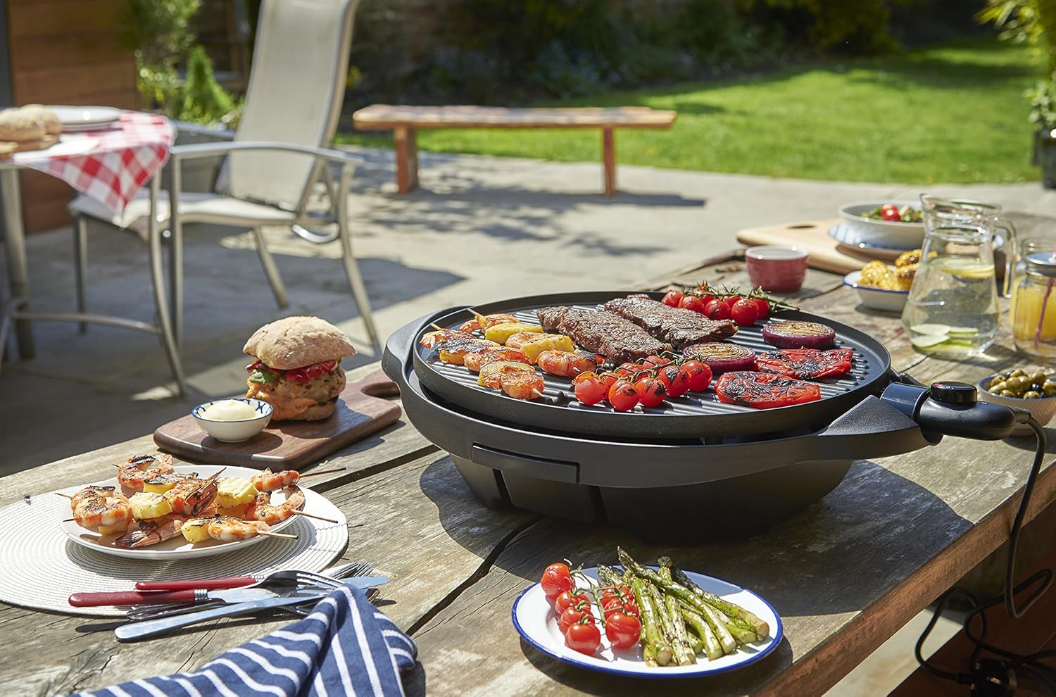 karaca-alisveris - Barbecue 2 en 1 - 44,5cm - Électrique, grill avec bac à graisse, 2400W, 22460-56