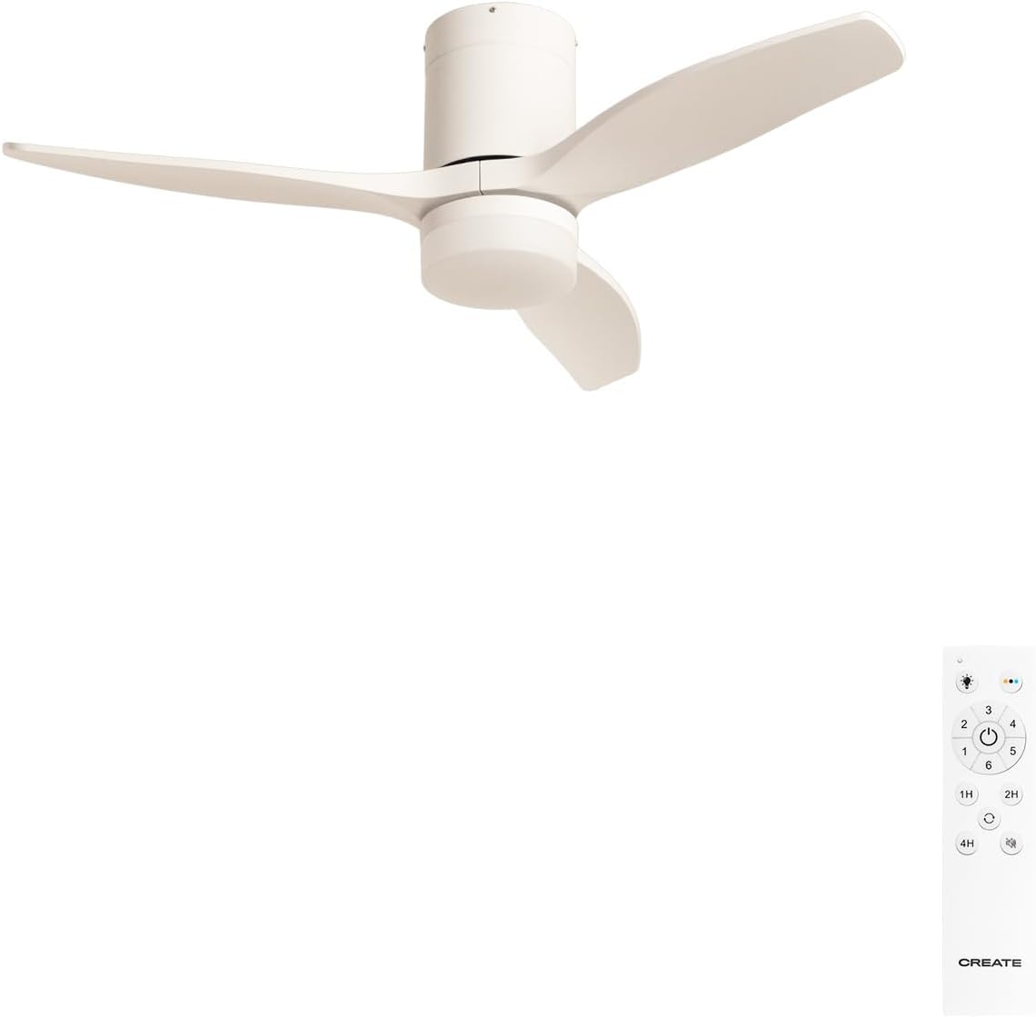 CREATE - WINDCALM S - Ø112 cm - Ventilateur de plafond LED silencieux, 6 vitesses, télécommande, été-hiver, 40W