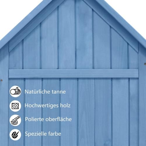 Abri de jardin en métal 242 x 126 x 182 cm – Armoire de jardin résistante aux intempéries avec porte verrouillable et ventilation – Comme garage à vélo, cache-poubelles et espace de rangement pour