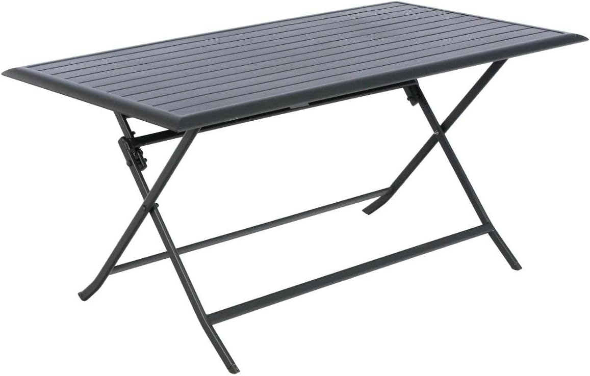 karaca-alisveris - Azua table de jardin pliante 6 places, aluminium gris