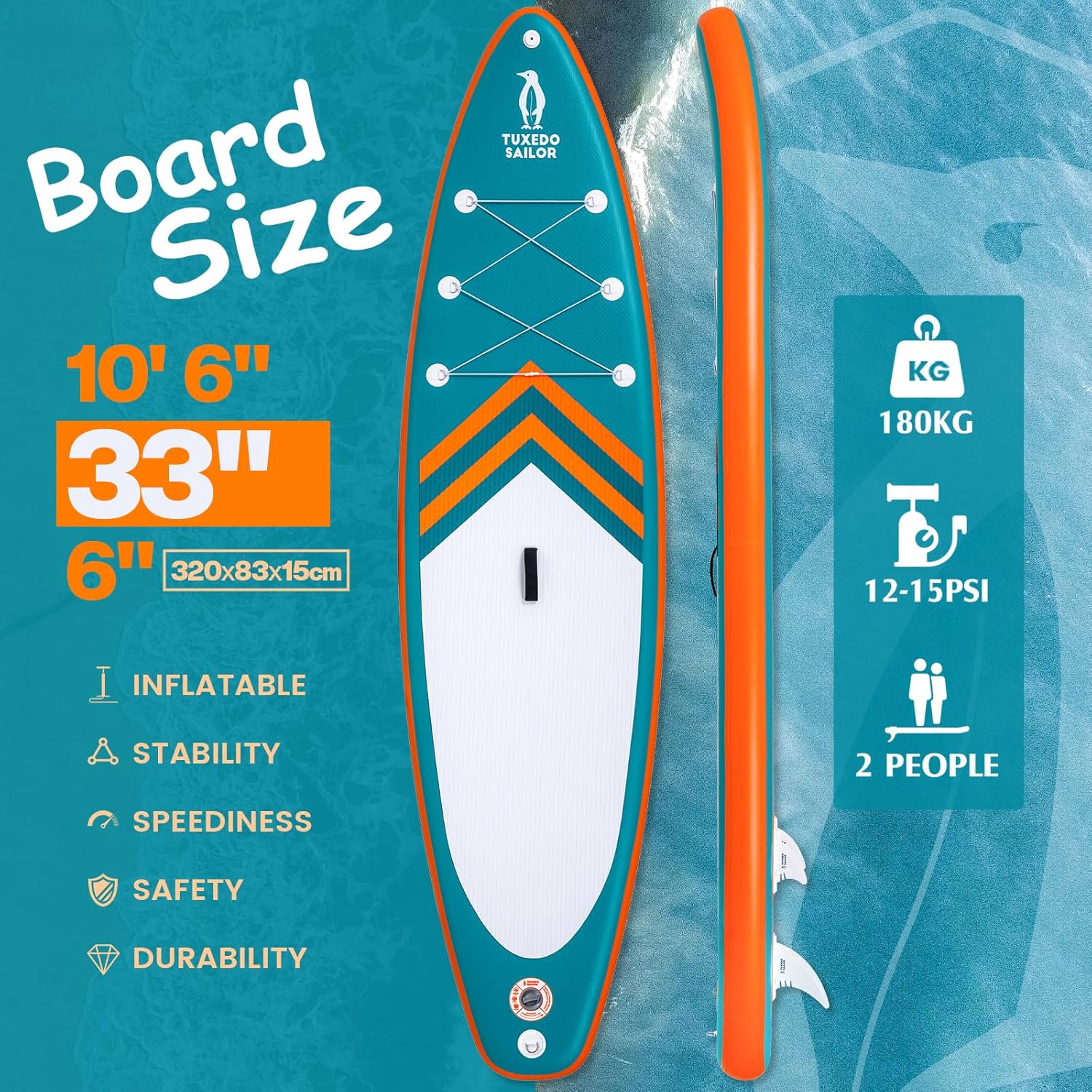 karaca-alisveris Paddle Gonflable Adulte, Planche de Stand Up Paddle Gonflable, Sup Paddle Board Gonflable avec Accessoires Complets, Planche de Surf Paddle