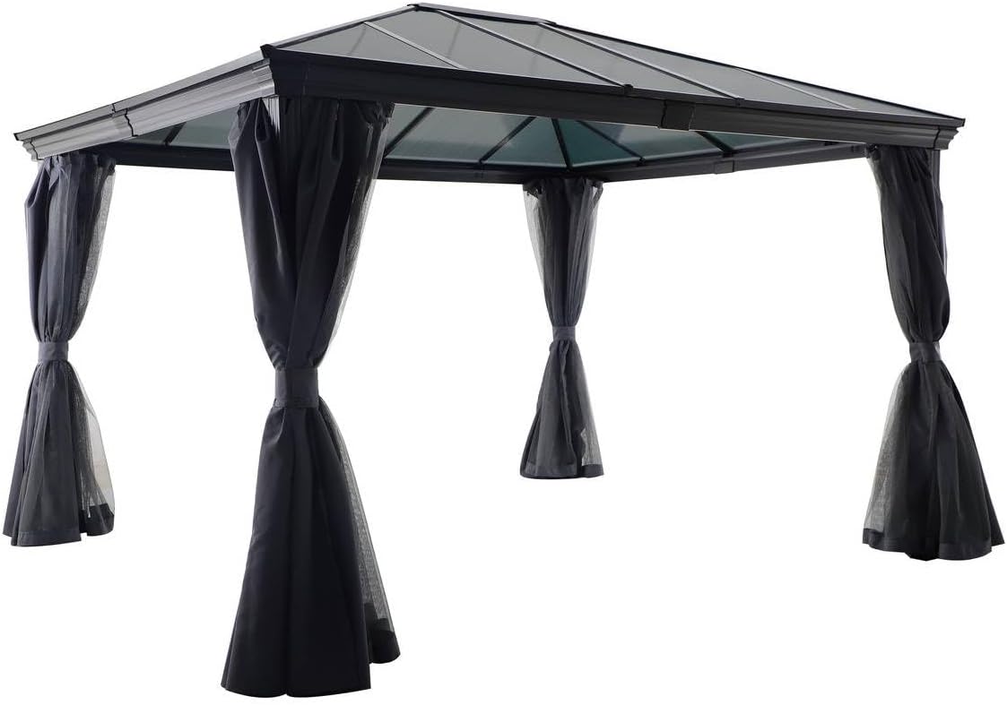 karaca-alisveris - Tonnelle Belize Graphite - 5 places - polyester acier epoxy anti-rouille