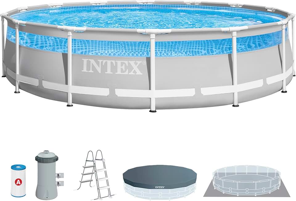 karaca-alisveris - piscine tubulaire Clearview - 4,27 x 1,07 m - gris - 26722NP