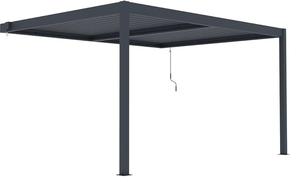 Windsor - pergola adossée aluminium série Windsor - 3x4m - gris anthracite