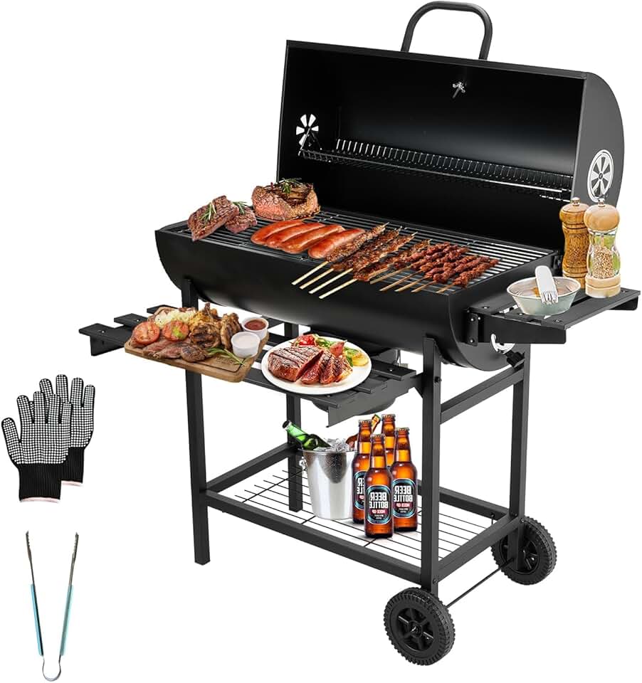 karaca-alisveris - Barbecue XXL - grille, gants, thermomètre, tiroir à cendres