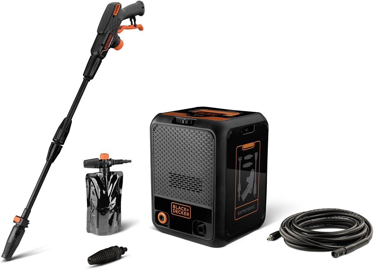 karaca-alisveris Nettoyeur Haute Pression BXPW1900C, Compact, pour la Voiture et l’extérieur de la Maison, Pression Max. 150 Bar, Débit Max. 460 l/h, Puissance absorbée 1 900 W