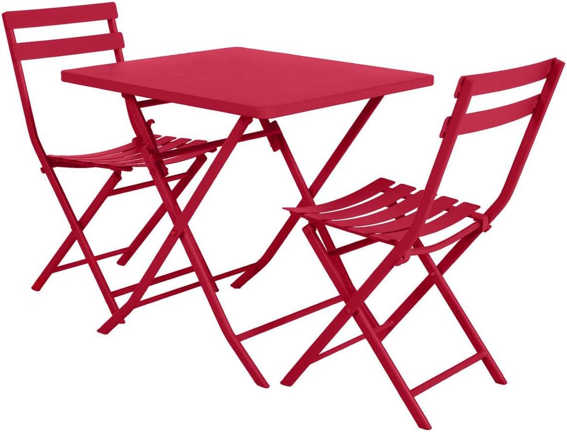 karaca-alisveris - Greensboro - 2 places 70x70 cm - table de jardin pliante acier renforcé