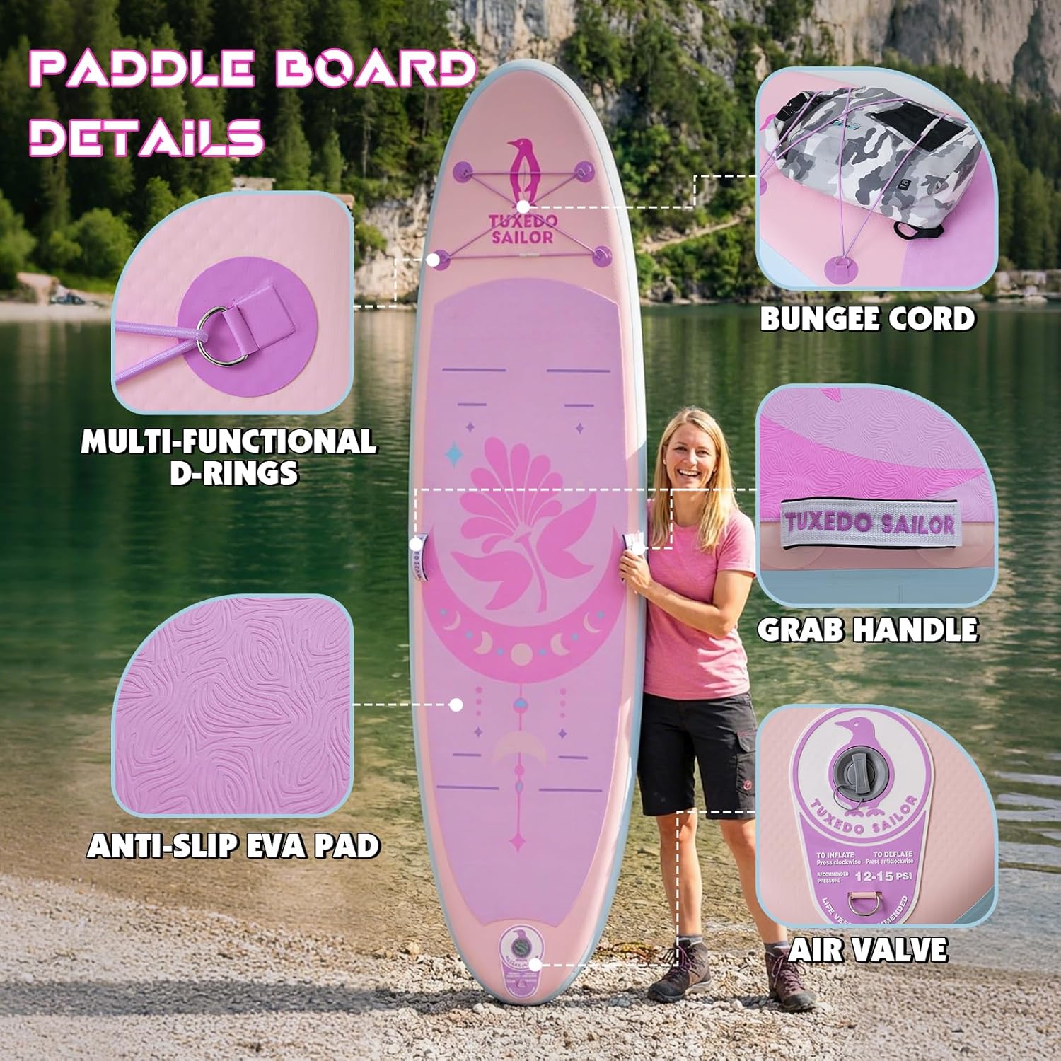 karaca-alisveris - Paddle Gonflable Adulte - planche SUP - accessoires complets - dimensions standards