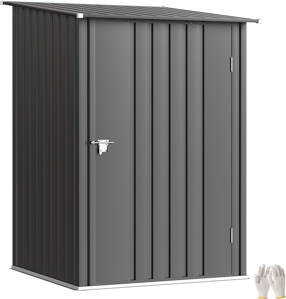 karaca-alisveris - abri de jardin compact 1m², acier ondulé, porte verrouillable, 1x1,03x1,6 m