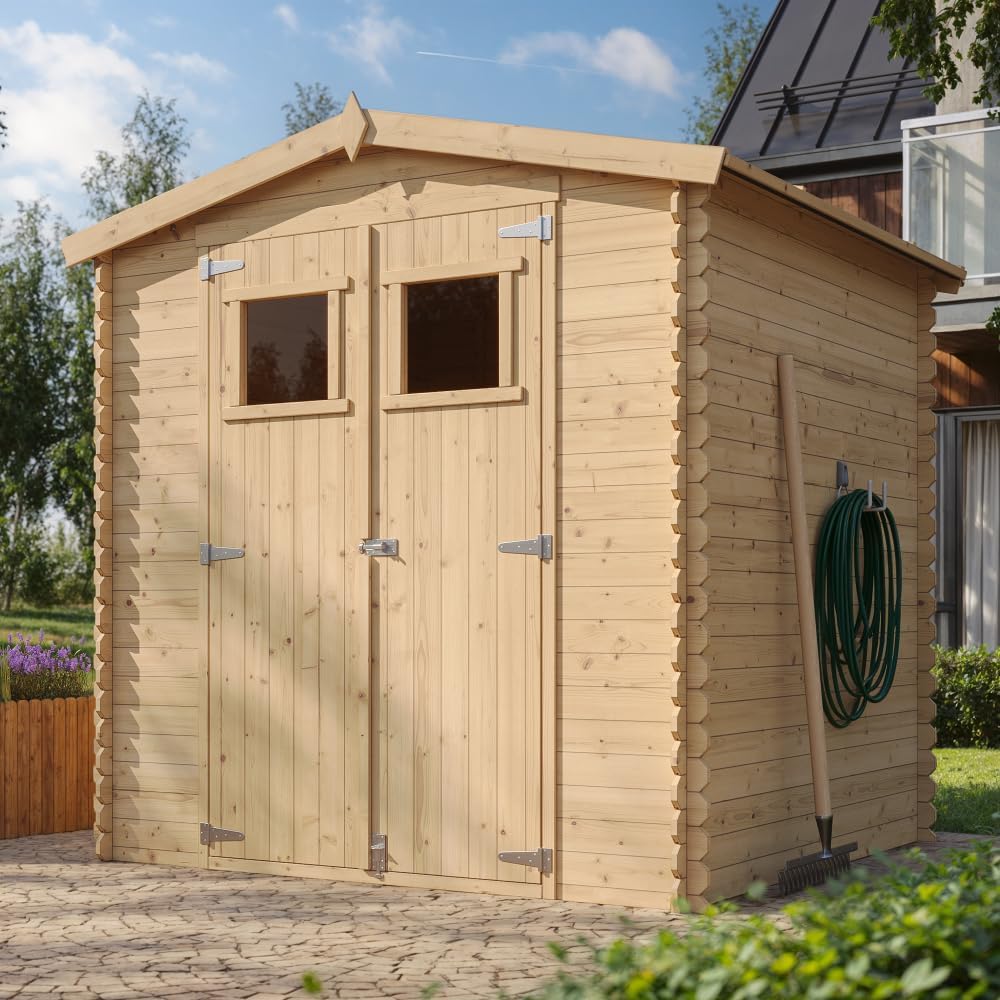 Abri de Jardin en Bois - Stockage extérieur I216xL206xH218 cm/ 3.53 m2 Petit abri à Outils, Local à vélos - karaca-alisveris M343