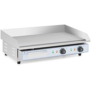 Plancha électrique professionnelle - Double - 730 x 400 mm - karaca-alisveris - Lisse - 2 x 2,200 W