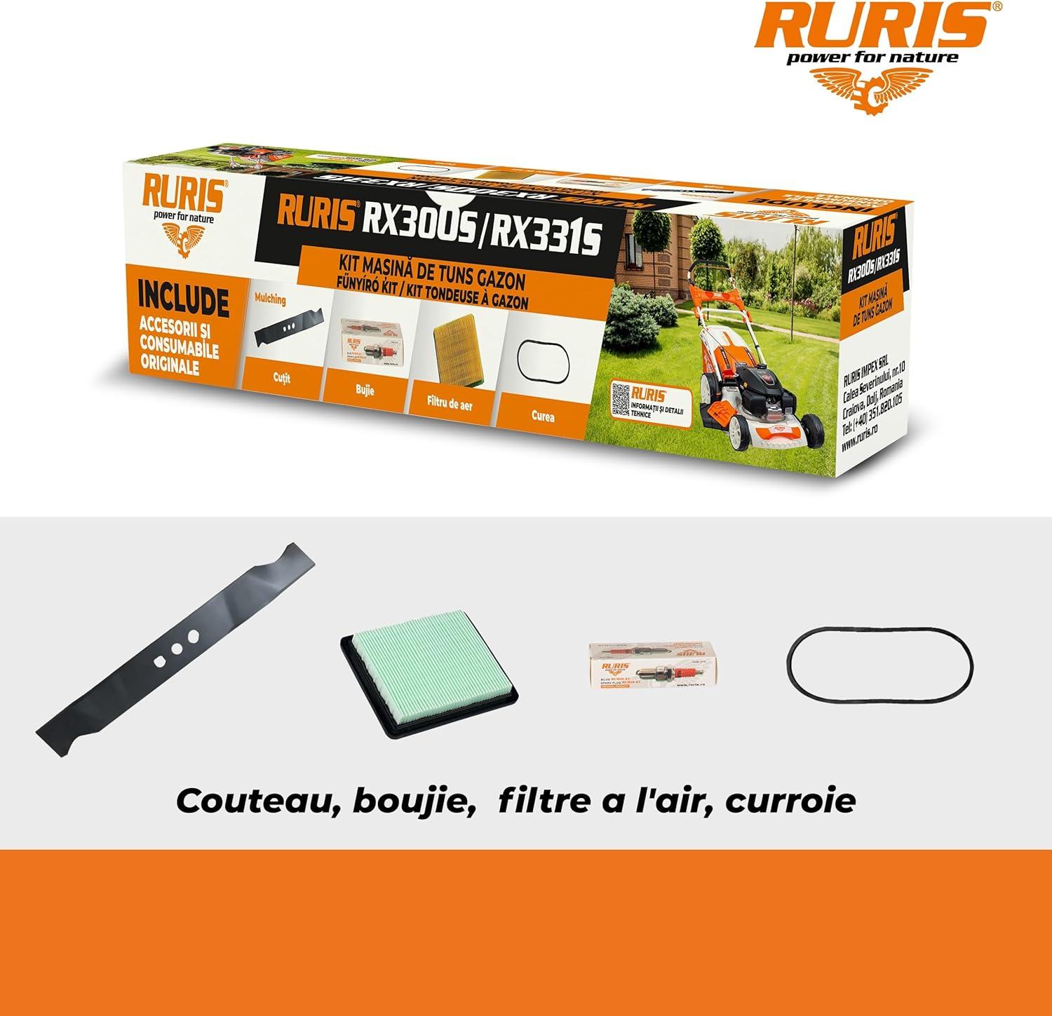 RURIS - RX300S - tondeuse thermique tractée 46cm 3,5CV 139CC