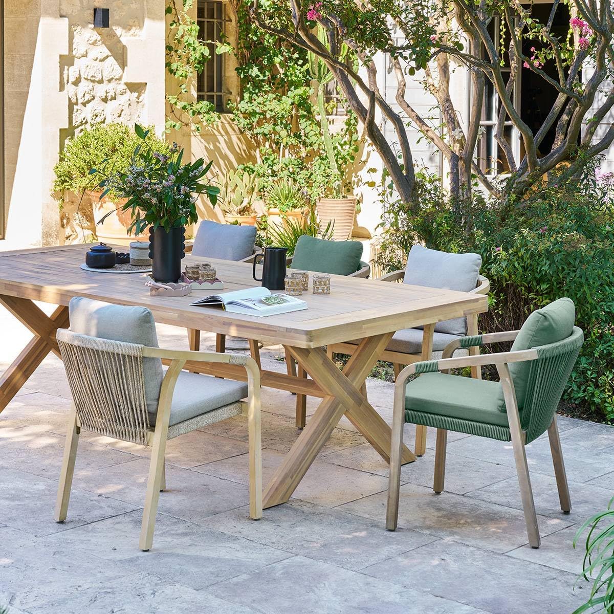 karaca-alisveris - Xenia table de jardin 10 places - eucalyptus - grande taille
